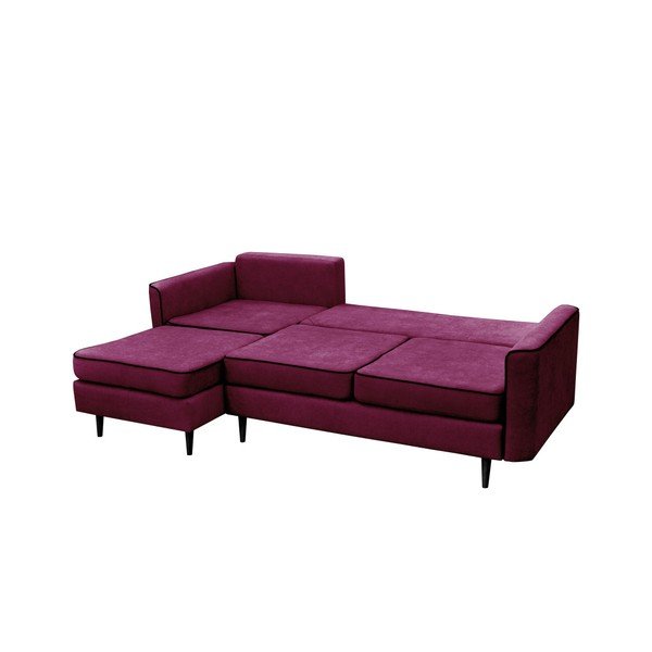 Violetinė sofa lova su juodomis kojomis Mazzini Sofos Dragonfly, kairysis kampas-image-4