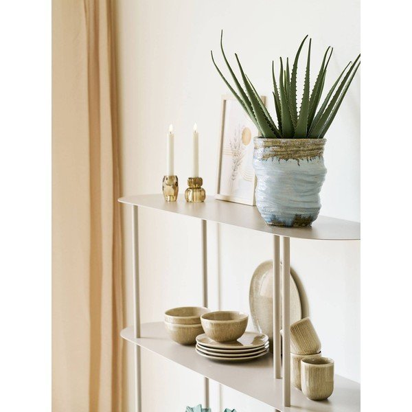 Smėlio spalvos iš metalo pastatoma lentyna 118x139x31 cm Rieti – House Nordic-image-3