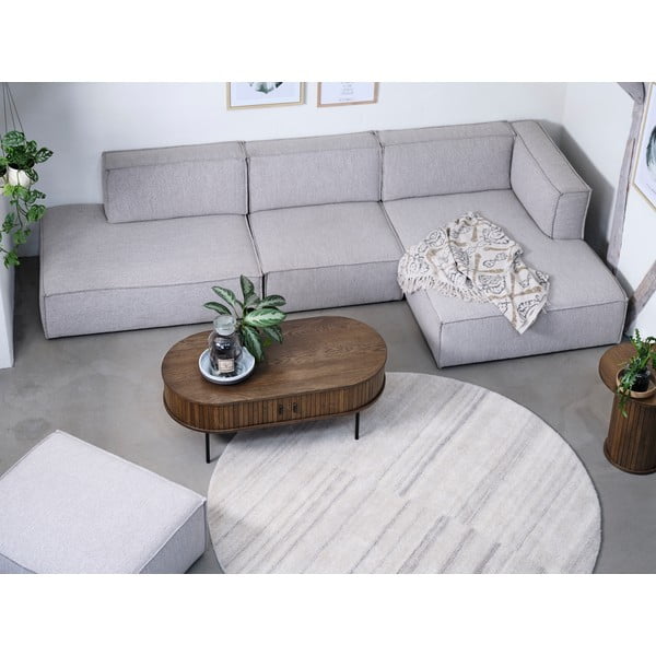 Natūralios spalvos ąžuolo apdailos kavos staliukas 60x120 cm Nola - Unique Furniture-image-3