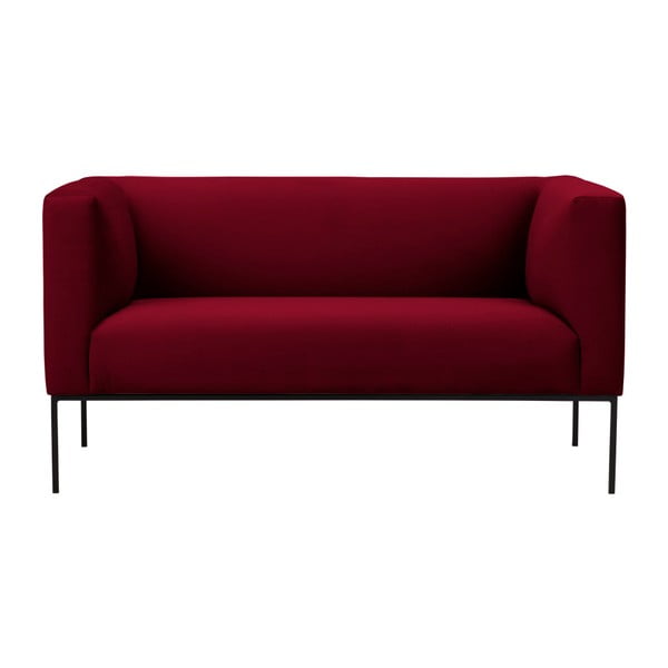 Raudona aksominė sofa Windsor & Co Sofas Neptune, 145 cm