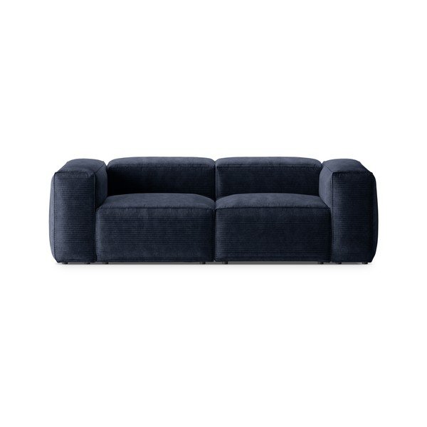 Tamsiai mėlynos spalvos iš kordinio velveto sofa 224 cm Bergamo – Cosmopolitan Design