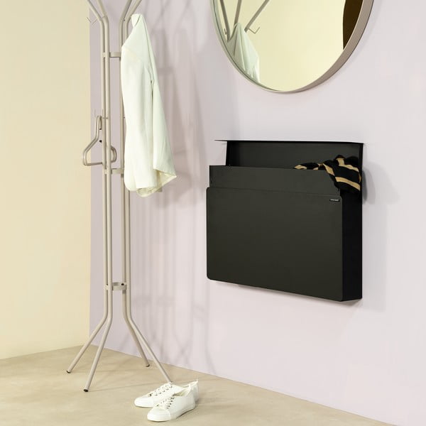 Juodos spalvos iš metalo atlenkiama/pakabinama spintelė batams 78x48x13 cm Luigi – Spinder Design-image-1