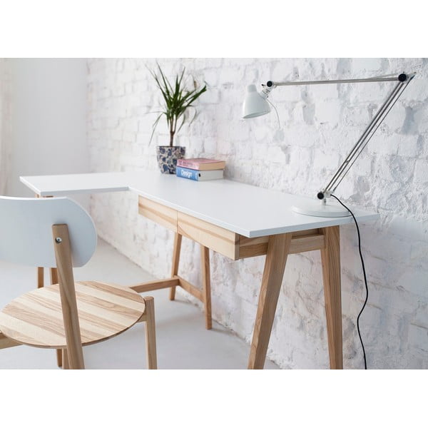 Darbo stalas su baltu stalviršiu 85x135 cm Luka - Ragaba-image-2