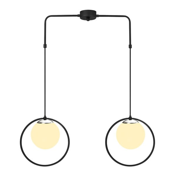 Juodos spalvos metalinis pakabinamas šviestuvas Opviq lights Flovena-image-1