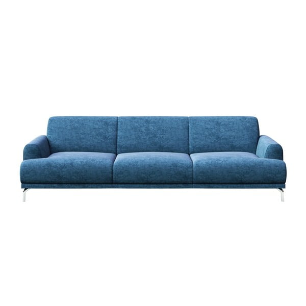 Mėlyna trivietė sofa su metalinėmis kojomis MESONICA Puzo