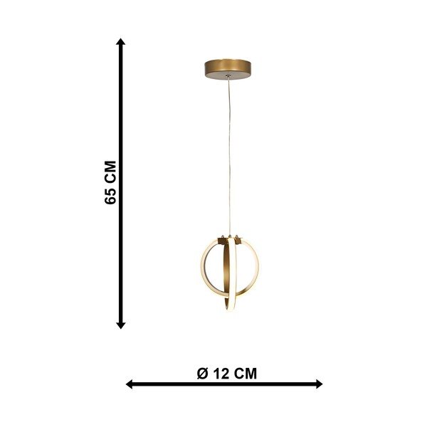 Bronzinės spalvos iš metalo kabantis šviestuvas LED ø 25 cm Sezen – Squid Lighting-image-3