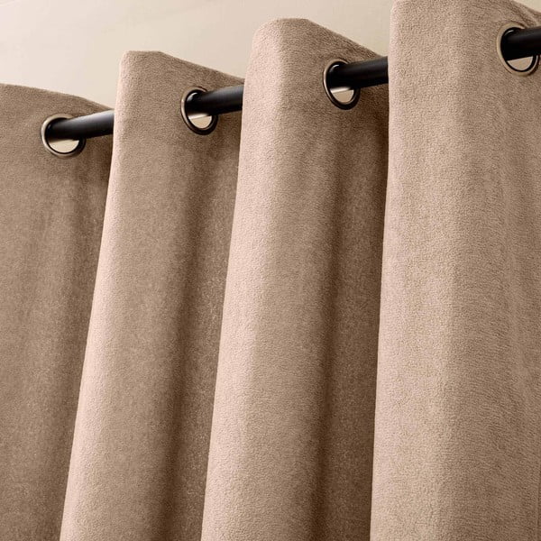 Šviesiai rudos spalvos iš boucle užuolaida 140x260 cm Winona – douceur d'intérieur-image-2