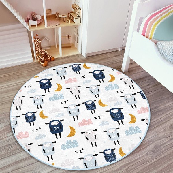 Vaikiškas kilimas baltos spalvos ø 120 cm Comfort – Mila Home-image-1