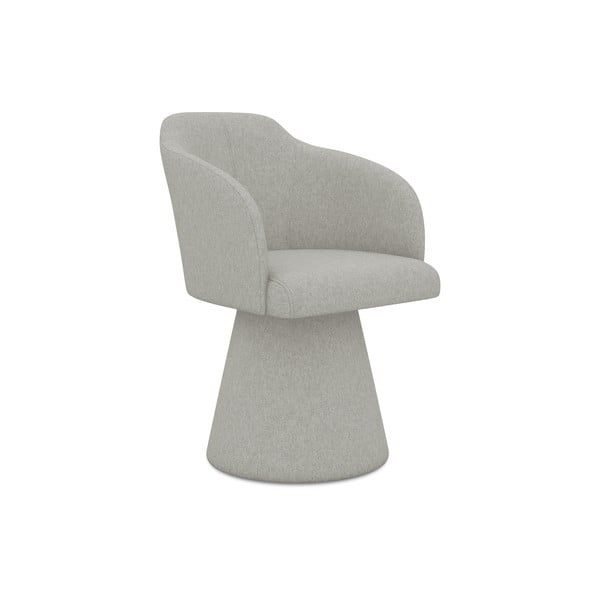 Šviesiai pilkos spalvos iš audinio valgomojo kėdė Kanoa – Makamii