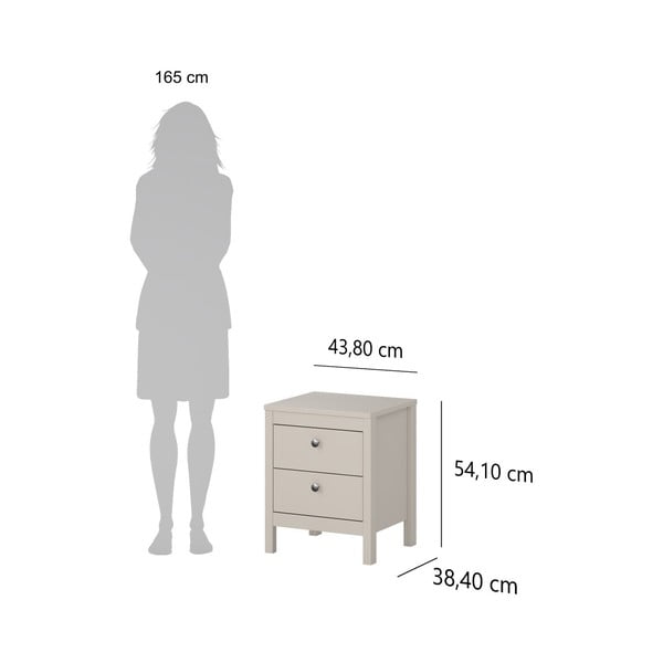 Pilkai smėlinės spalvos naktinis staliukas Madrid – Tvilum-image-4