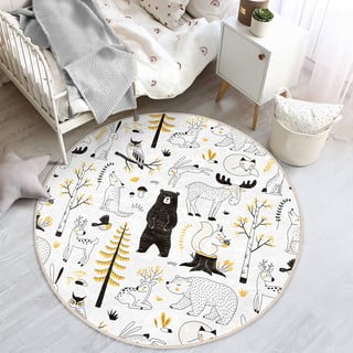 Vaikiškas kilimas geltonos spalvos/baltos spalvos ø 120 cm Comfort – Mila Home