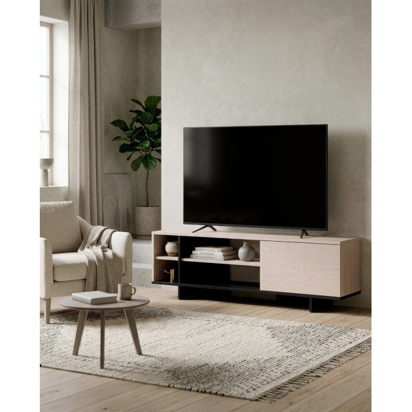 Juodos spalvos TV spintelė 160x44x36 cm Cequoia – Marckeric-image-1