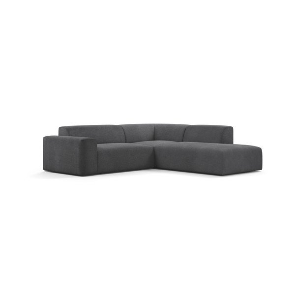 Antracito pilkos spalvos aksominė kampinė sofa Marie Claire Home Karen, 260 cm, dešinysis kampas-image-2