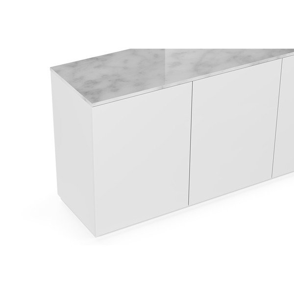 Balta komoda su šviesaus marmuro stalviršiu, 180 x 84 cm Join - TemaHome-image-3