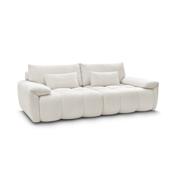Baltos spalvos iš šenilinio audinio sofa 264 cm Ivane – Bobochic Paris-image-3