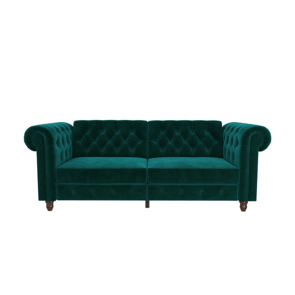 Žalia sofa-lova su aksominiu paviršiumi Støraa Felix