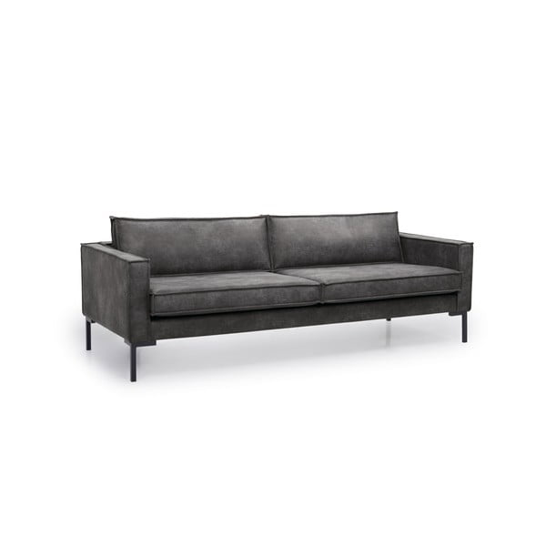 Tamsiai pilka dirbtinės odos sofa Scandic Rate-image-2