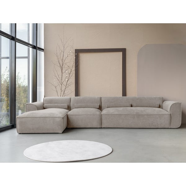 Kampinė sofa smėlio spalvos (su kairiuoju kampu) Flex Felix – Miuform-image-1