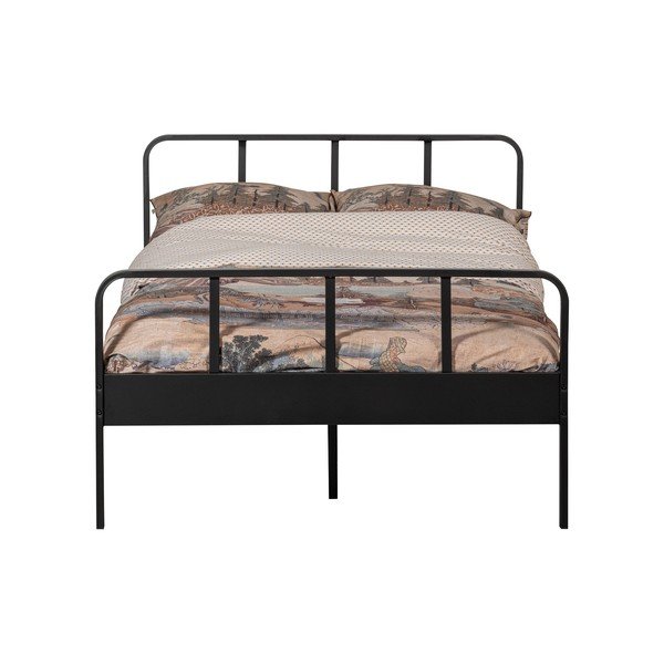Viengulė lova juodos spalvos su lovos grotelėmis iš metalo 120x200 cm Mees – WOOOD-image-3