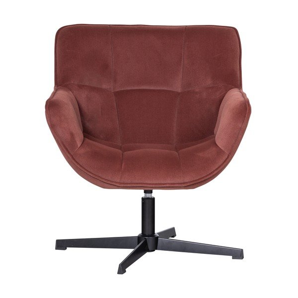 Terakotos spalvos pasukamas krėslas iš velveto Wibo – WOOOD-image-2