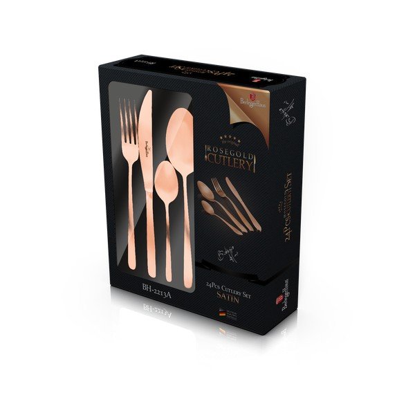 Nerūdijančio plieno stalo įrankiai 24 vnt. Rosegold Metallic Line - BerlingerHaus-image-3