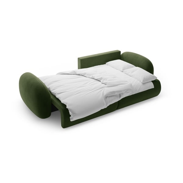 Žalios spalvos iš velveto sulankstoma/su sandėliavimo vieta kampinė sofa Tonale – Cosmopolitan Design-image-4