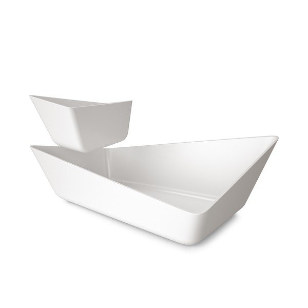 Dvigubas serviravimo dubuo "Chip+Dip Bowl", baltas-image-1