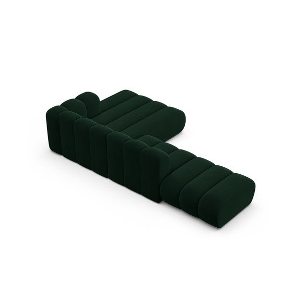 Kampinė sofa tamsiai žalios spalvos (su dešiniuoju kampu) Lupine – Micadoni Home-image-3