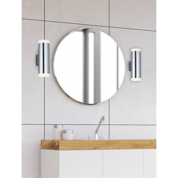 Blizgaus sidabro LED sieninis šviestuvas Ray - Trio-image-1