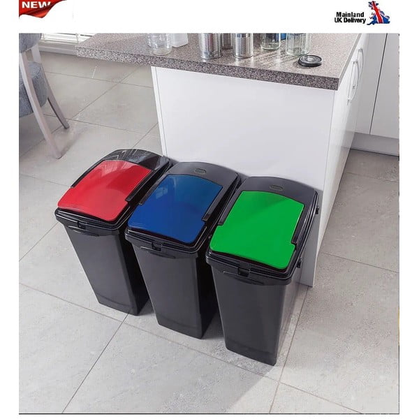 Šiukšliadėžė iš plastiko juodos spalvos 40 l – Addis-image-1