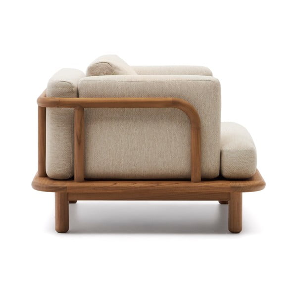 Smėlio spalvos/natūralios spalvos medžio masyvo sodo krėslas Turqueta – Kave Home-image-3