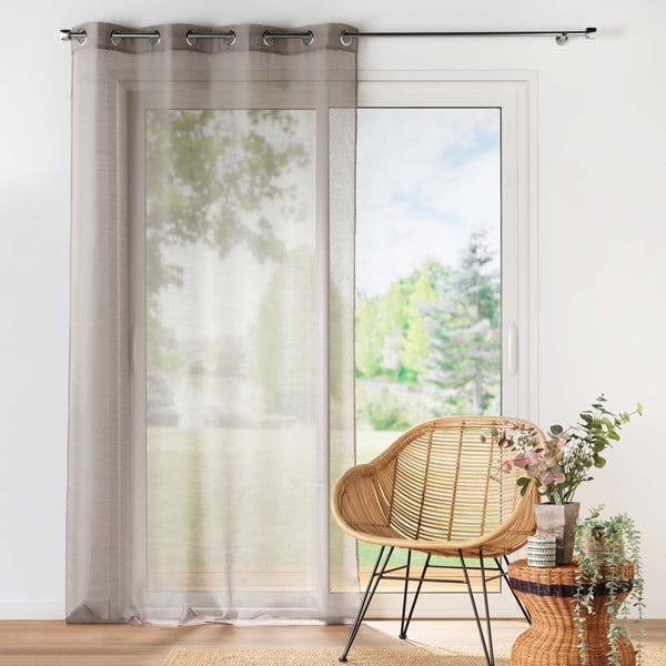 Permatoma užuolaida rudos spalvos 140x240 cm Lissea – douceur d'intérieur-image-2