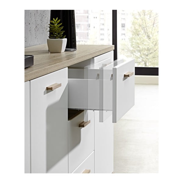 Balta trijų durų komoda Germania Oslo-image-2