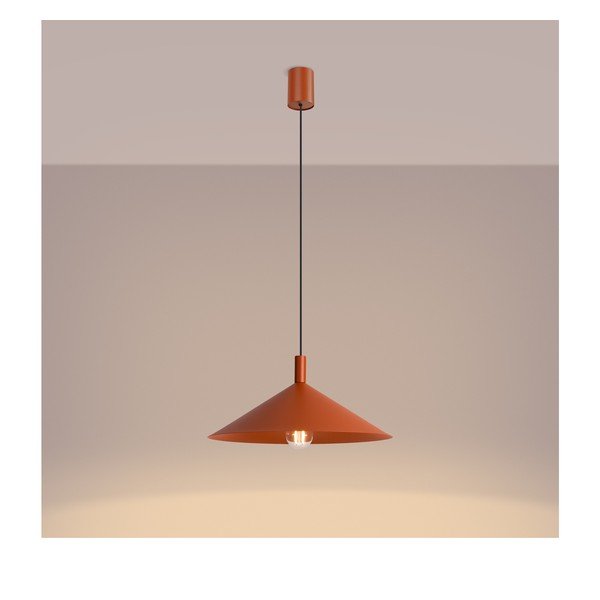 Raudonos plytų spalvos iš plieno kabantis šviestuvas ø 40 cm Zylo – Sollux-image-4