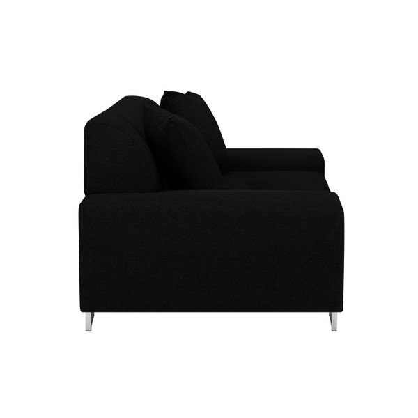Juoda sofa su sidabrinėmis kojelėmis "Cosmopolitan Design Orlando", 220 cm-image-3