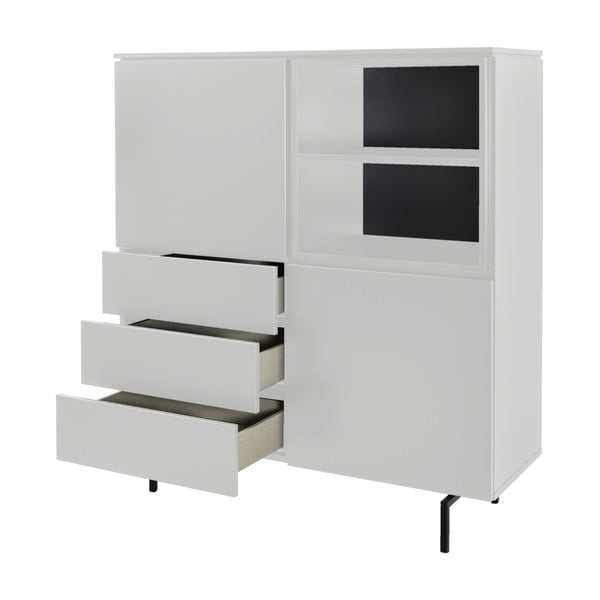 Aukšta šoninė spintelė baltos spalvos 120x133 cm Plain – Tenzo-image-3