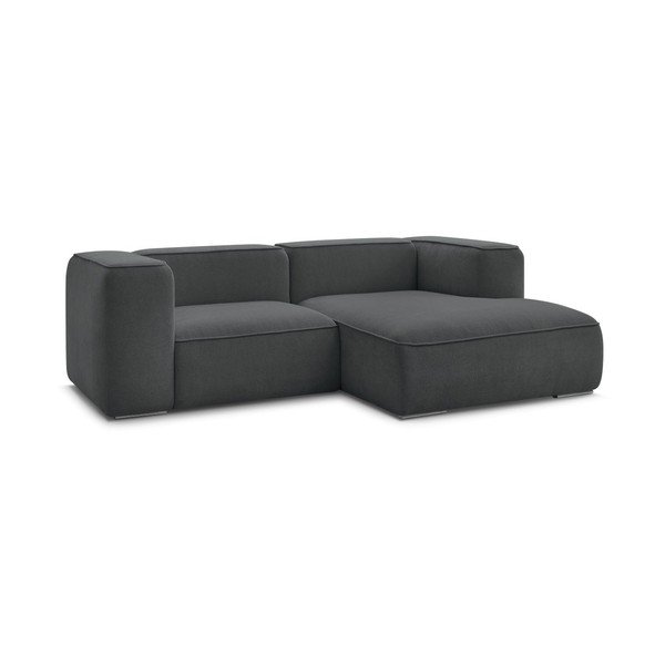 Iš boucle kampinė sofa tamsiai pilkos spalvos (su dešiniuoju kampu) Zephyr – Bobochic Paris-image-3