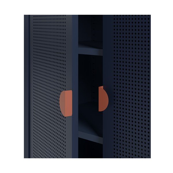 Tamsiai mėlynos spalvos iš metalo spintelė 70x100x40 cm Sayla – Marckeric-image-2