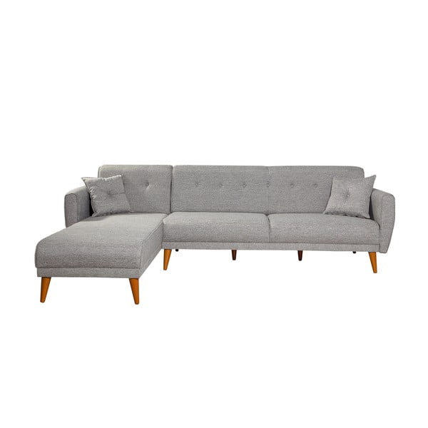Sulankstoma kampinė sofa šviesiai pilkos spalvos Aria – Balcab Home