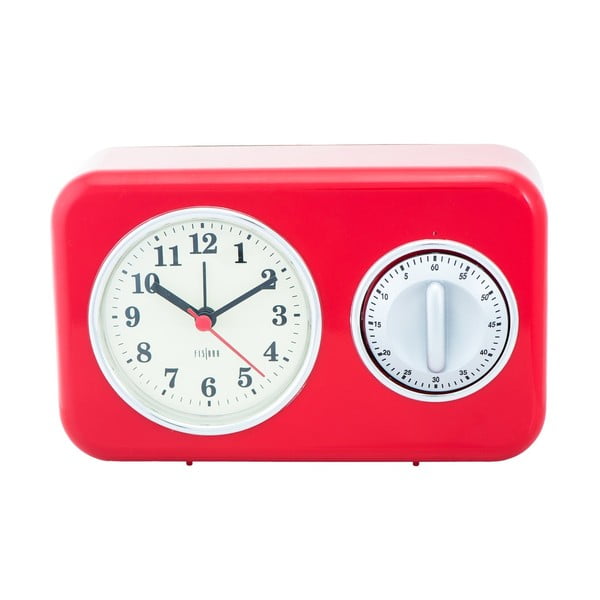 Virtuvės laikrodis su minutės laikrodžiu Raudonas derlius