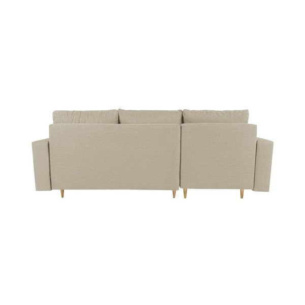 Smėlio spalvos kampinė sofa-lova su šezlongu kairėje pusėje Mazzini Sofas Iris-image-3
