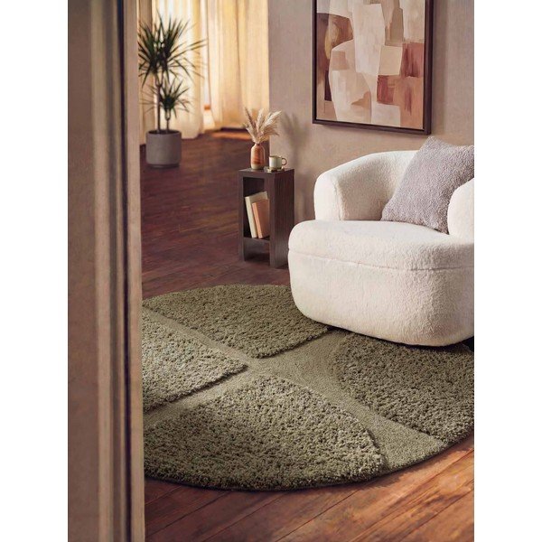 Rankų darbo khaki spalvos apvalios formos kilimas ø 200 cm Lambeth Jasper – Ted Baker-image-1