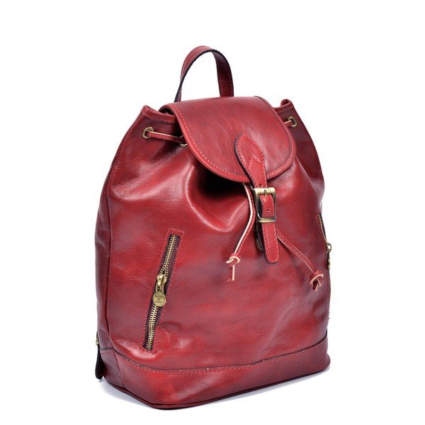 Raudona odinė kuprinė Sofia Cardoni Cindy-image-2