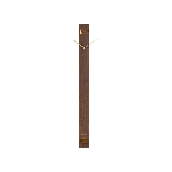 Rudas medinis sieninis laikrodis Karlsson Discreet Long, 7,7 x 90 cm-image-1