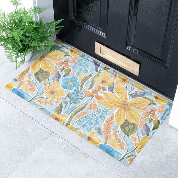 Iš PVC grindų kilimėlis 40x70 cm Flowers – Artsy Doormats-image-1