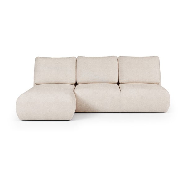Kreminės spalvos iš boucle kampinė sofa (su kairiuoju kampu/su gultu) Mirel – Rodier