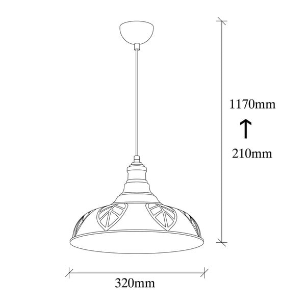 Bronzinės spalvos kabantis šviestuvas ø 31 cm su metaliniu gaubtu Chandelier – Opviq lights-image-4
