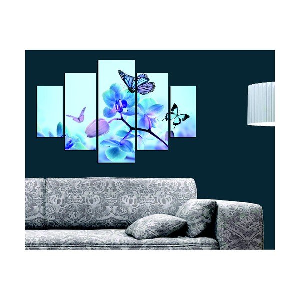 Kelių dalių paveikslas "Sakura ir drugelis", 92 x 56 cm-image-1