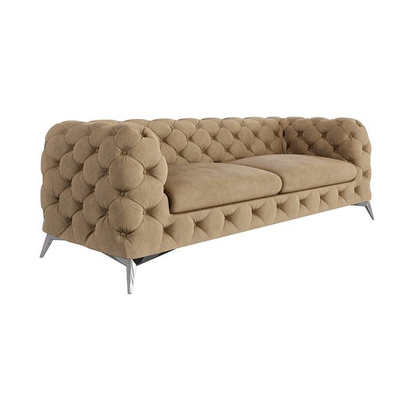 Šviesiai rudos spalvos iš velveto sofa 225 cm Chelsea – Ropez-image-1