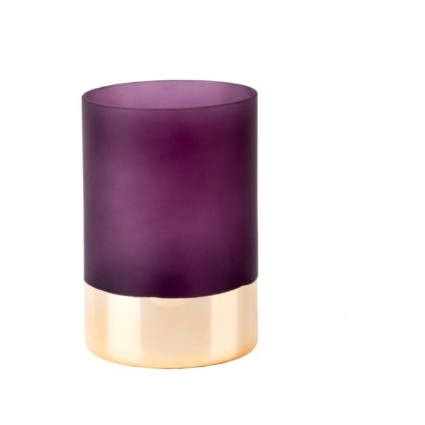 Violetinė ir auksinė vaza PT LIVING Glamour, aukštis 15 cm